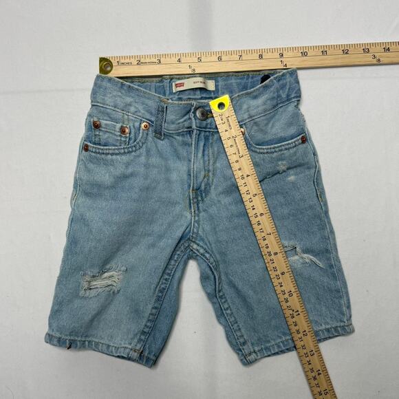 Levi’s 511 Slim Kids Denim Shorts Size 5 Light Wash Distressed - Picture 6 of 6